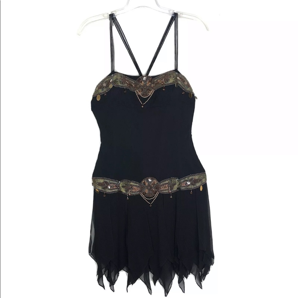 Sue Wong Nocturne black beaded party dress Silk 14